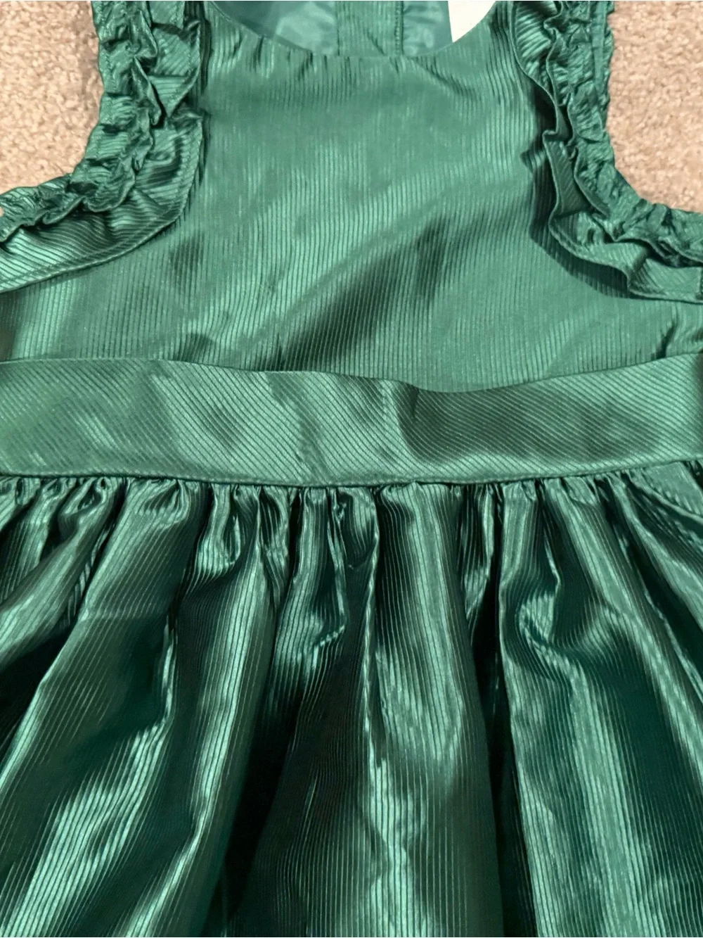 Janie and Jack Girls 3 Emerald Green Holiday Party Dress Bow Christmas